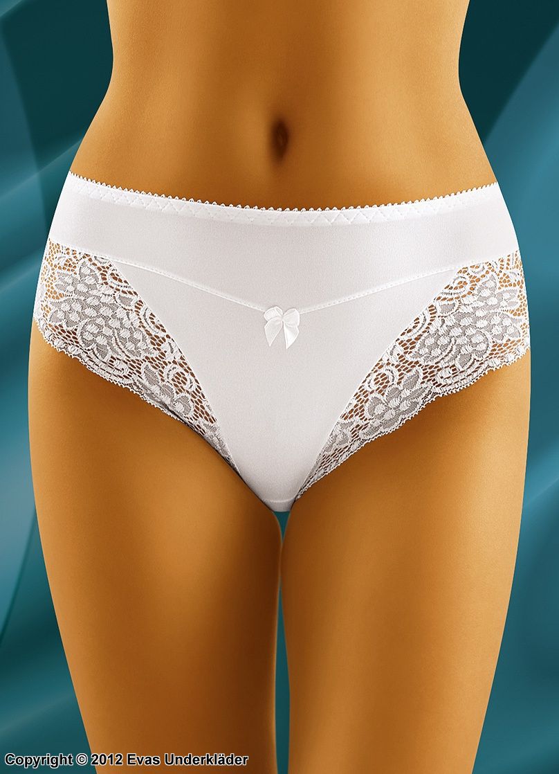 High waist panty with wide lace